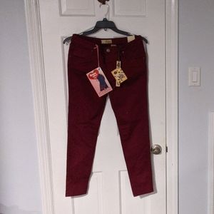 Maroon super stretch pants, NWT!! Bum lift! Sz 15